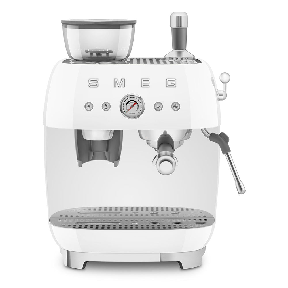 SMEG ESPRESSO MACHINE 50'STYLE WITH INTEGRATED GRINDER WHITE EGF03WHEU