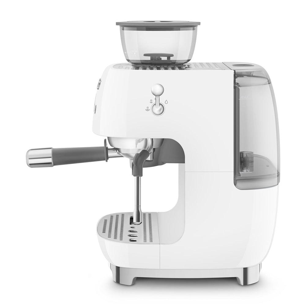 SMEG ESPRESSO MACHINE 50'STYLE WITH INTEGRATED GRINDER WHITE EGF03WHEU
