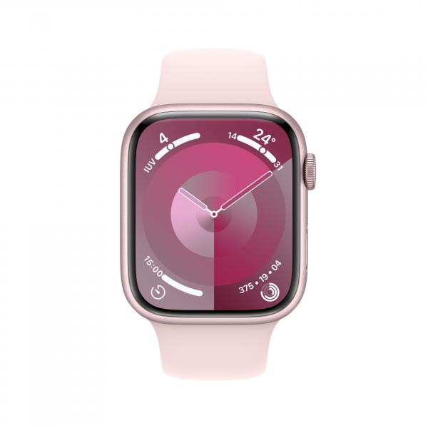 Watch Apple Watch Series 9 Cellular 45mm Pink Aluminium Case with Sport Band S/M - Light Pink