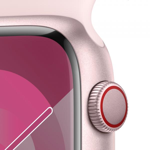 Watch Apple Watch Series 9 Cellular 45mm Pink Aluminium Case with Sport Band S/M - Light Pink