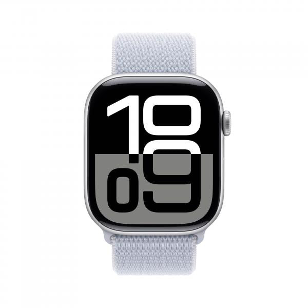 Watch Apple Watch Series 10 GPS 46mm Silver Aluminium Case with Sport Loop - Blue Cloud
