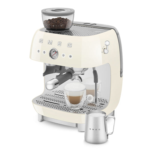 SMEG ESPRESSO MACHINE 50'STYLE WITH INTEGRATED GRINDER CREAM EGF03CREU