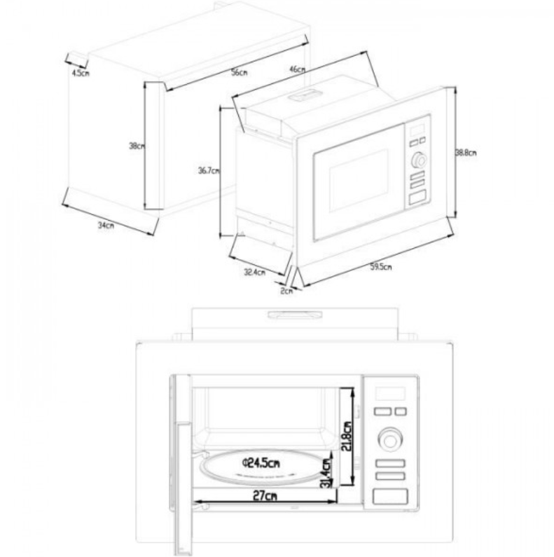Forno Microonde Continental Edison MO20IXES 800W 20 L