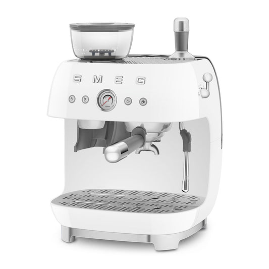 SMEG ESPRESSO MACHINE 50'STYLE WITH INTEGRATED GRINDER WHITE EGF03WHEU