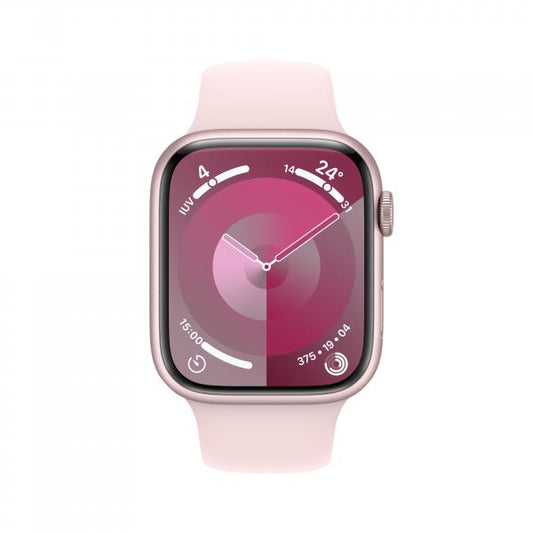 Watch Apple Watch Series 9 Cellular 45mm Pink Aluminium Case with Sport Band S/M - Light Pink