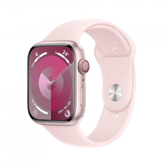 Watch Apple Watch Series 9 Cellular 45mm Pink Aluminium Case with Sport Band S/M - Light Pink