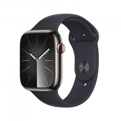 Watch Apple Watch Series 9 LTE 45mm Graphite Stainless Steel Case with Sport Band S/M - Midnight