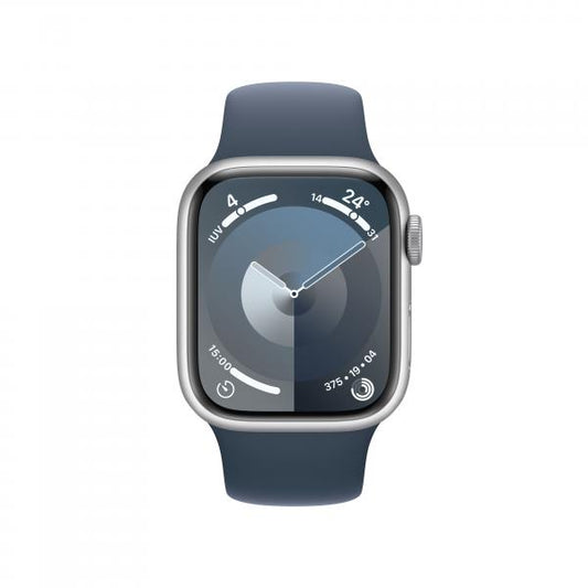Watch Apple Watch Series 9 Cellular 41mm Silver Aluminium Case with Sport Band M/L - Storm Blue