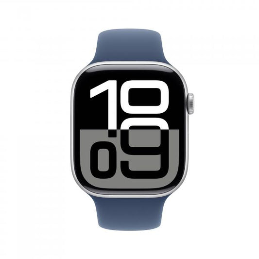 Watch Apple Watch Series 10 GPS 46mm Silver Aluminium Case with Sport Band M/L - Denim