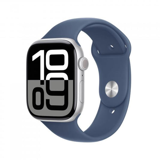 Watch Apple Watch Series 10 GPS 46mm Silver Aluminium Case with Sport Band M/L - Denim