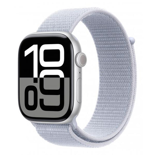 Watch Apple Watch Series 10 GPS 46mm Silver Aluminium Case with Sport Loop - Blue Cloud