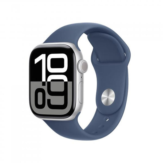 Watch Apple Watch Series 10 GPS 42mm Silver Aluminium Case with Sport Band M/L - Denim