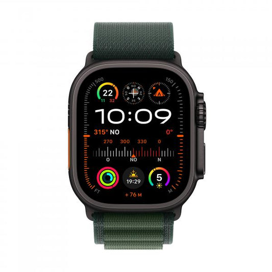 Watch Apple Watch Ultra 2 (2024) LTE 49mm Black Titanium Case with Alpine Loop L - Dark Green