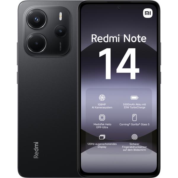 Xiaomi Redmi Note 14 4G Dual Sim 6GB RAM 128GB - Midnight Black