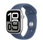 Watch Apple Watch Series 10 GPS 46mm Silver Aluminium Case with Sport Band M/L - Denim