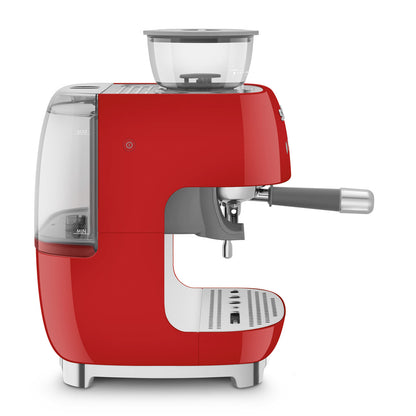SMEG ESPRESSO MACHINE 50'STYLE WITH INTEGRATED GRINDER RED EGF03RDEU