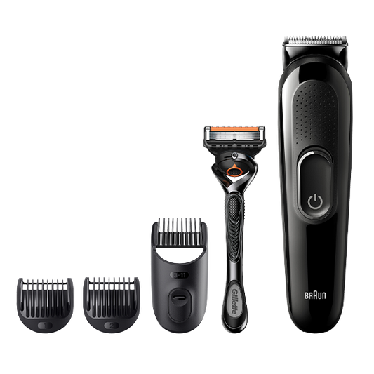 Braun SK3300 Beard Trimmer + Hair Clipper 4in1 with Gillette Fusion5 ProGlide