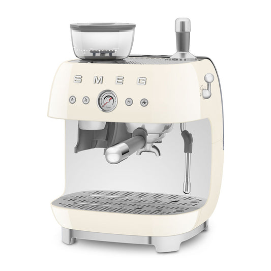 SMEG ESPRESSO MACHINE 50'STYLE WITH INTEGRATED GRINDER CREAM EGF03CREU