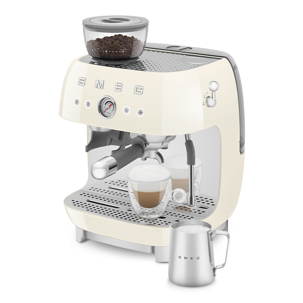 SMEG ESPRESSO MACHINE 50'STYLE WITH INTEGRATED GRINDER CREAM EGF03CREU