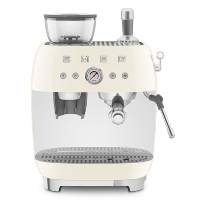 SMEG ESPRESSO MACHINE 50'STYLE WITH INTEGRATED GRINDER CREAM EGF03CREU