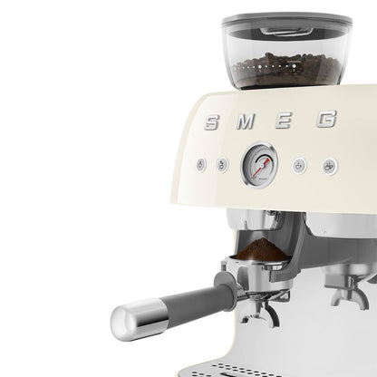 SMEG ESPRESSO MACHINE 50'STYLE WITH INTEGRATED GRINDER CREAM EGF03CREU