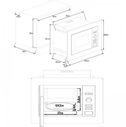 Forno Microonde Continental Edison MO20IXES 800W 20 L